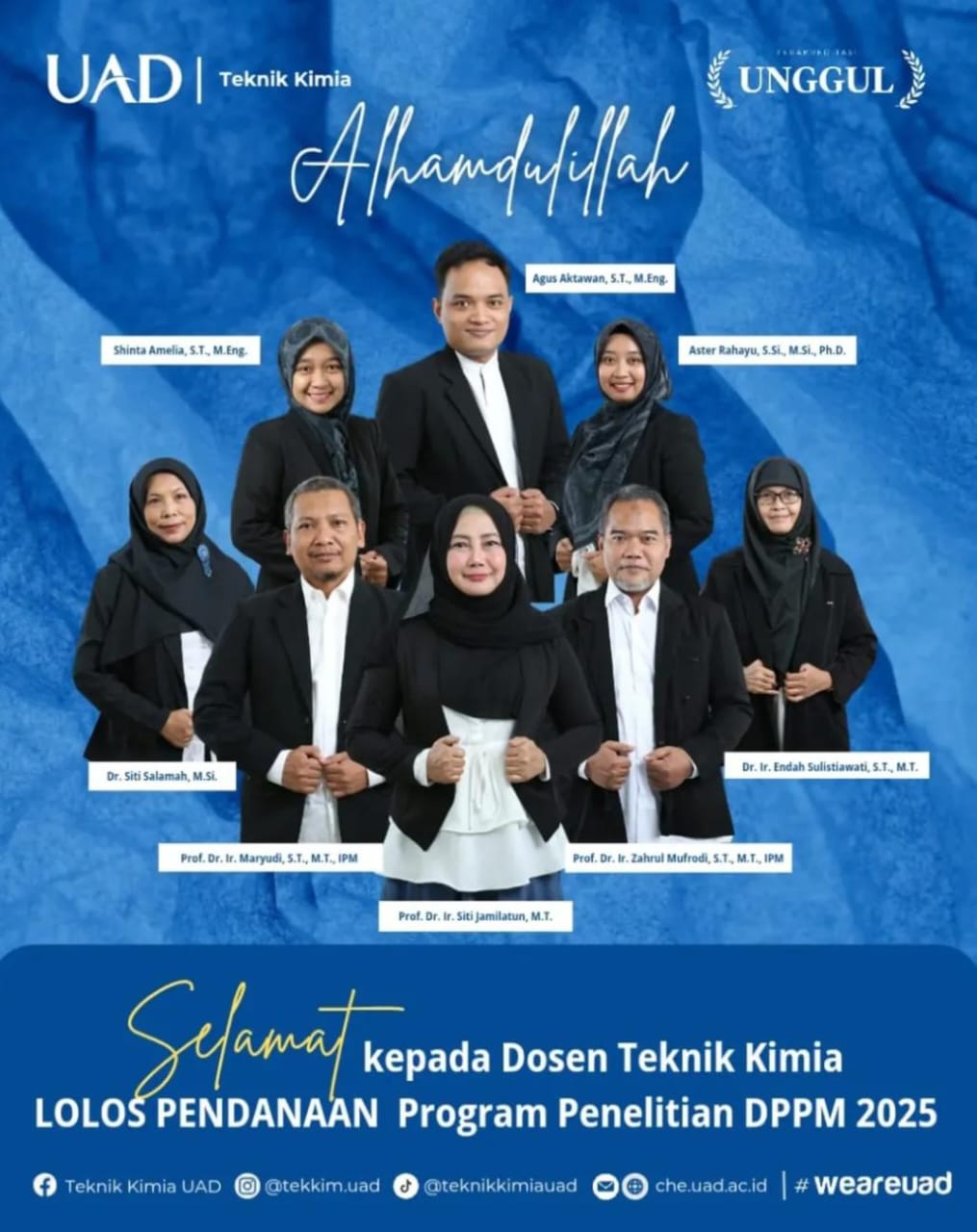 10 Dosen Program Studi S1 Teknik Kimia FTI UAD Lolos Pendanaan Program ...